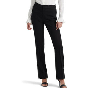 LAUREN RALPH LAUREN PLUS SIZE TUXEDO Satin Side Stripe Wool Crepe Pants